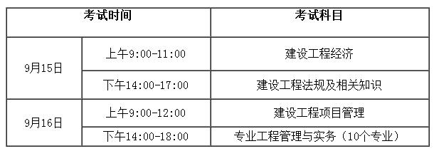 2018年一级建造师考试时间